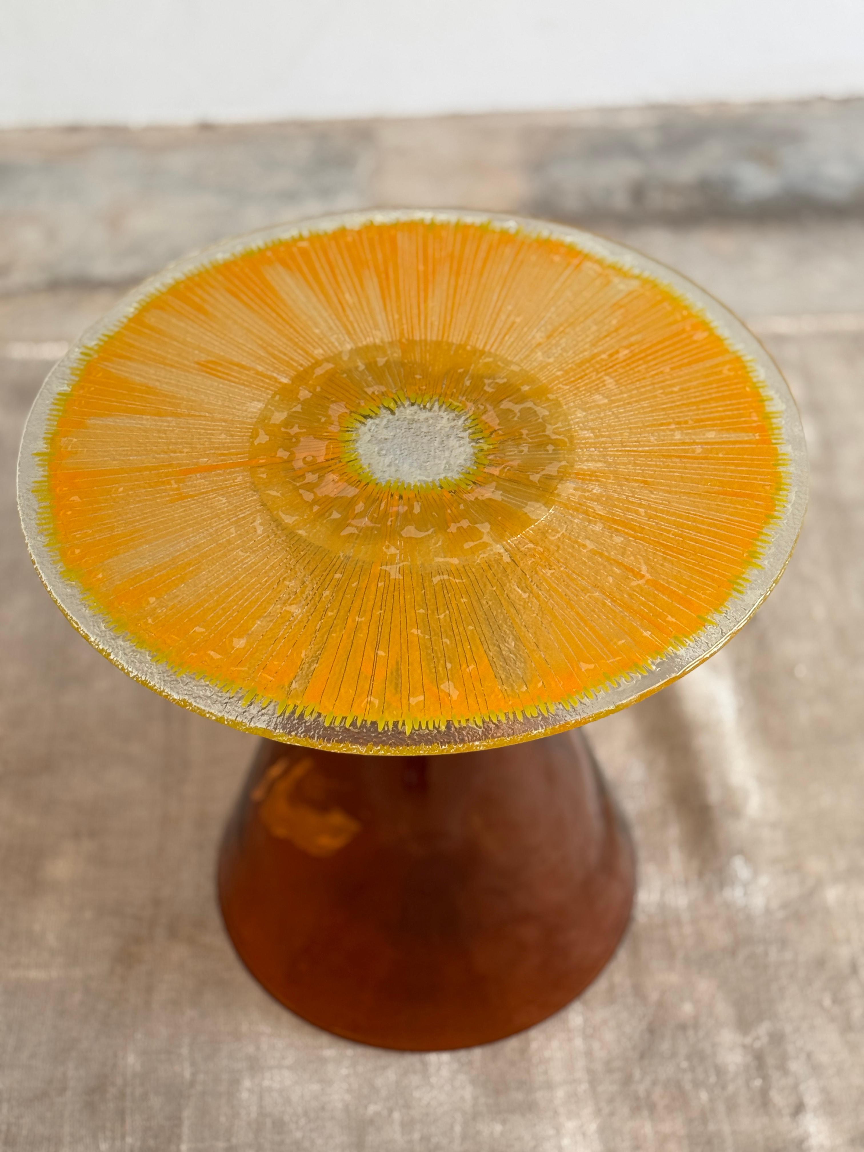 Solastra Sculptural Blown and Fused Glass Side Table For Sale 6