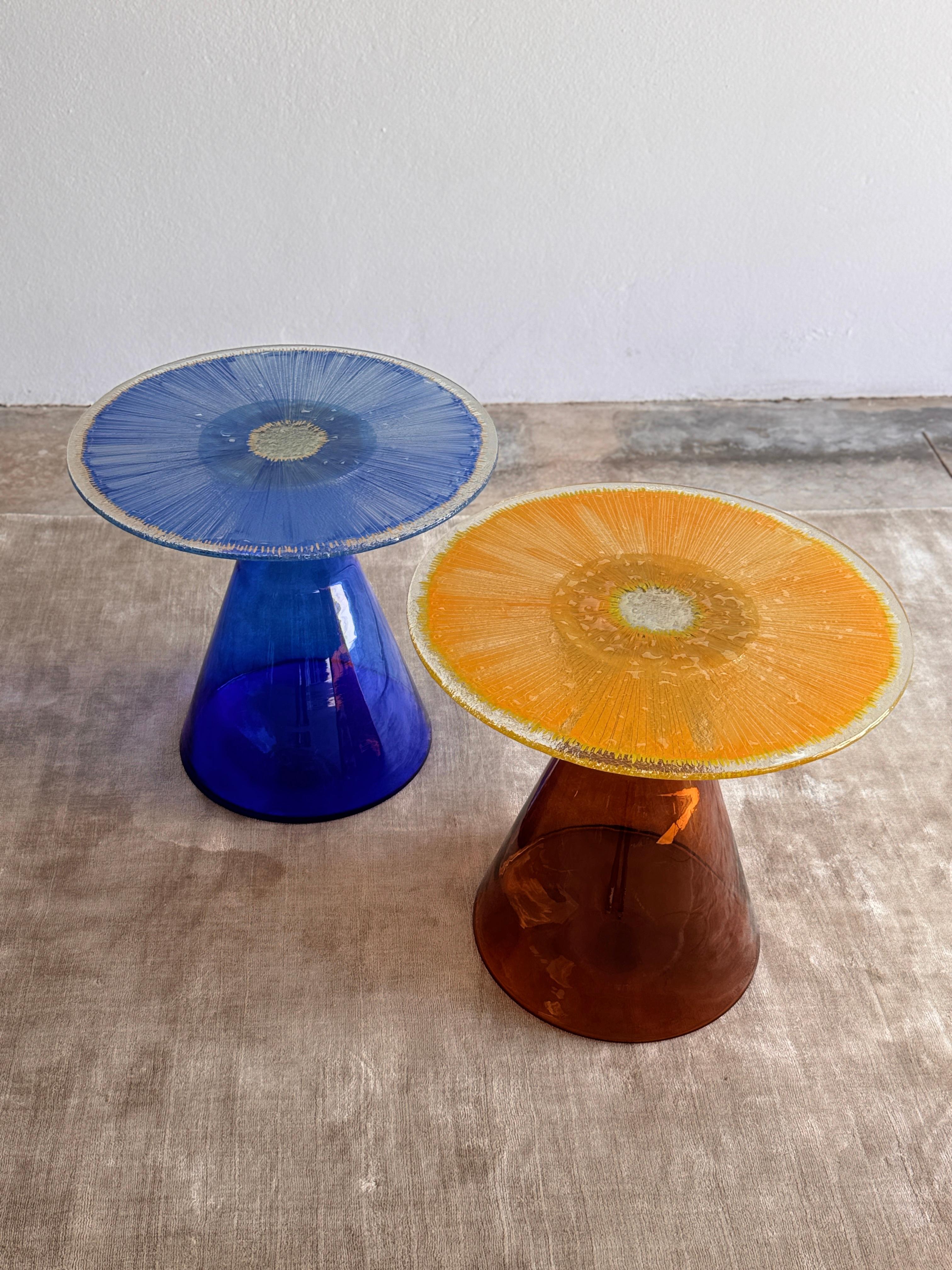 Solastra Sculptural Blown and Fused Glass Side Table For Sale 8