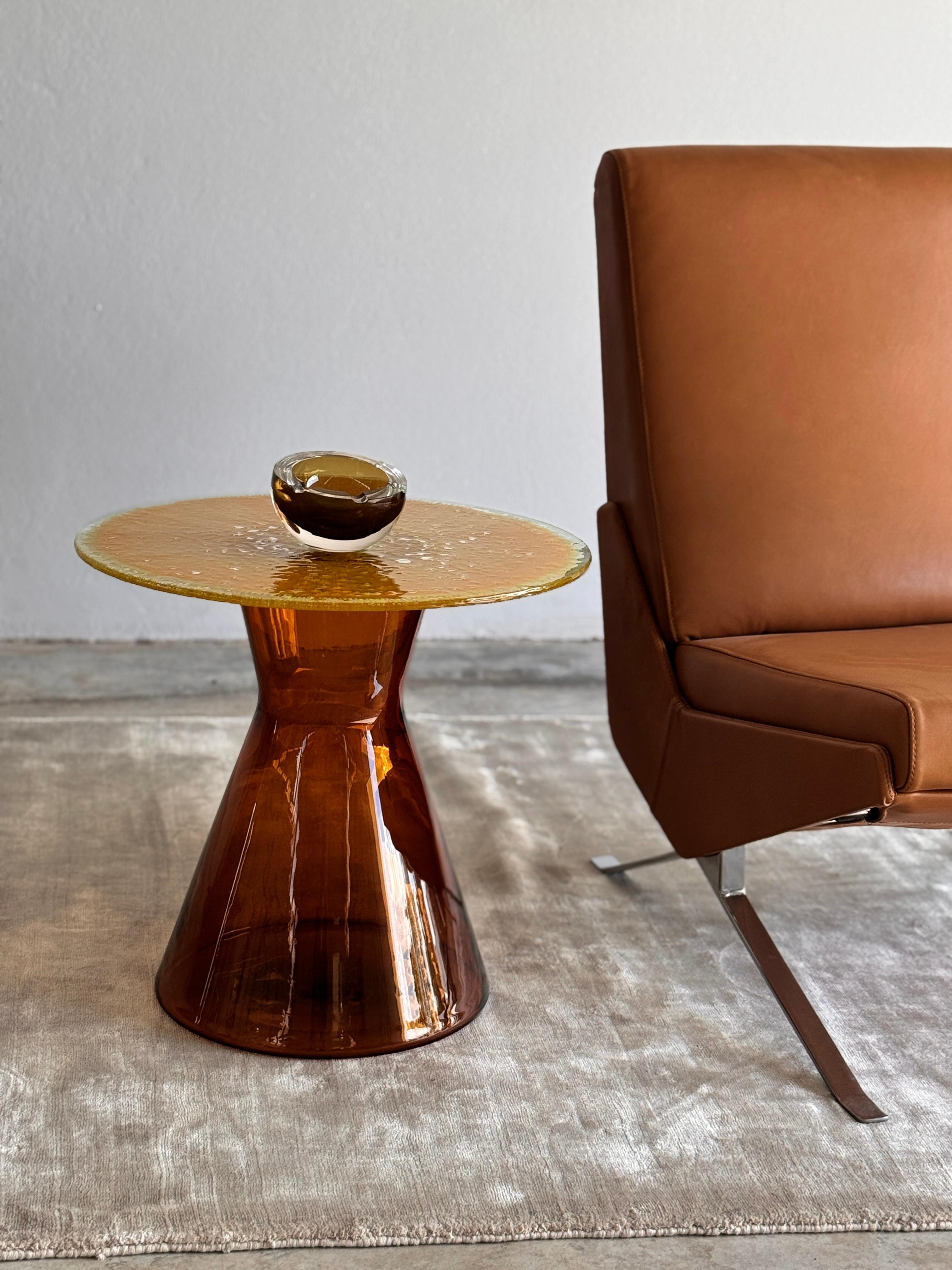 Solastra Sculptural Blown and Fused Glass Side Table For Sale 11