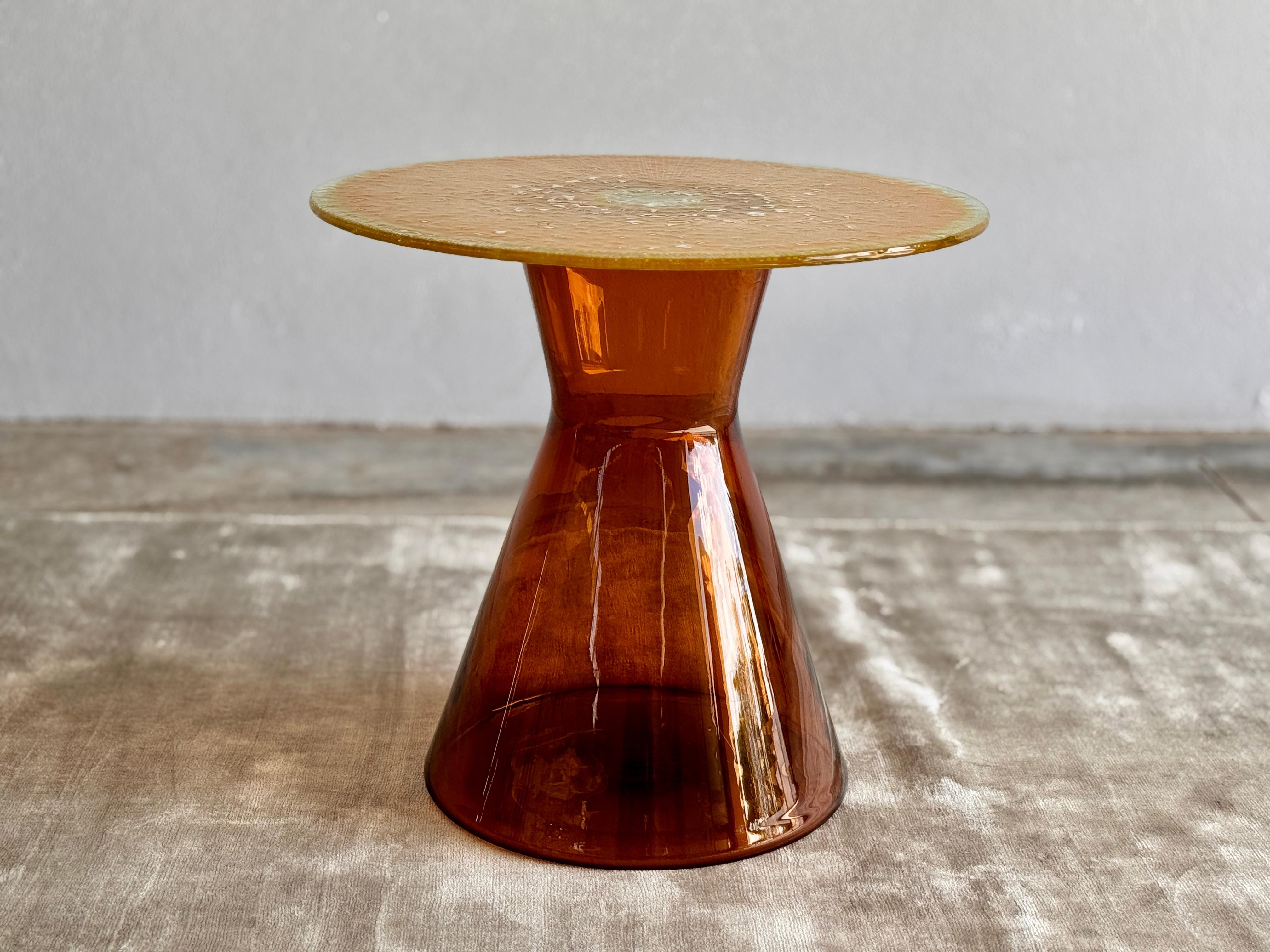 Solastra Sculptural Blown and Fused Glass Side Table For Sale 3
