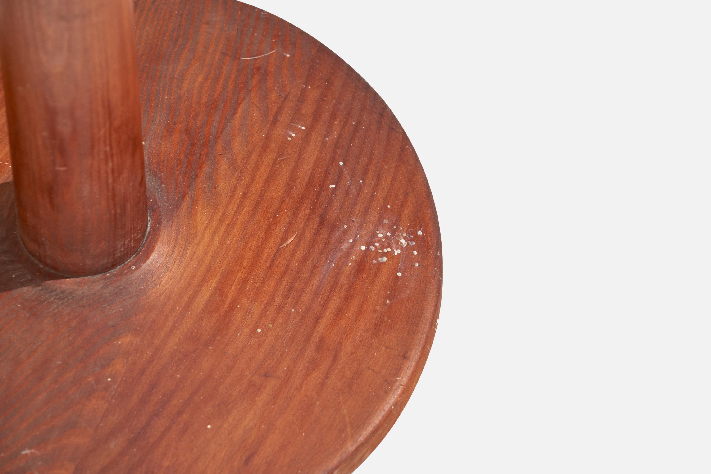 Solbackens Svarveri, lampadaire, pin, laiton, tissu, Suède, années 1970 en vente 2