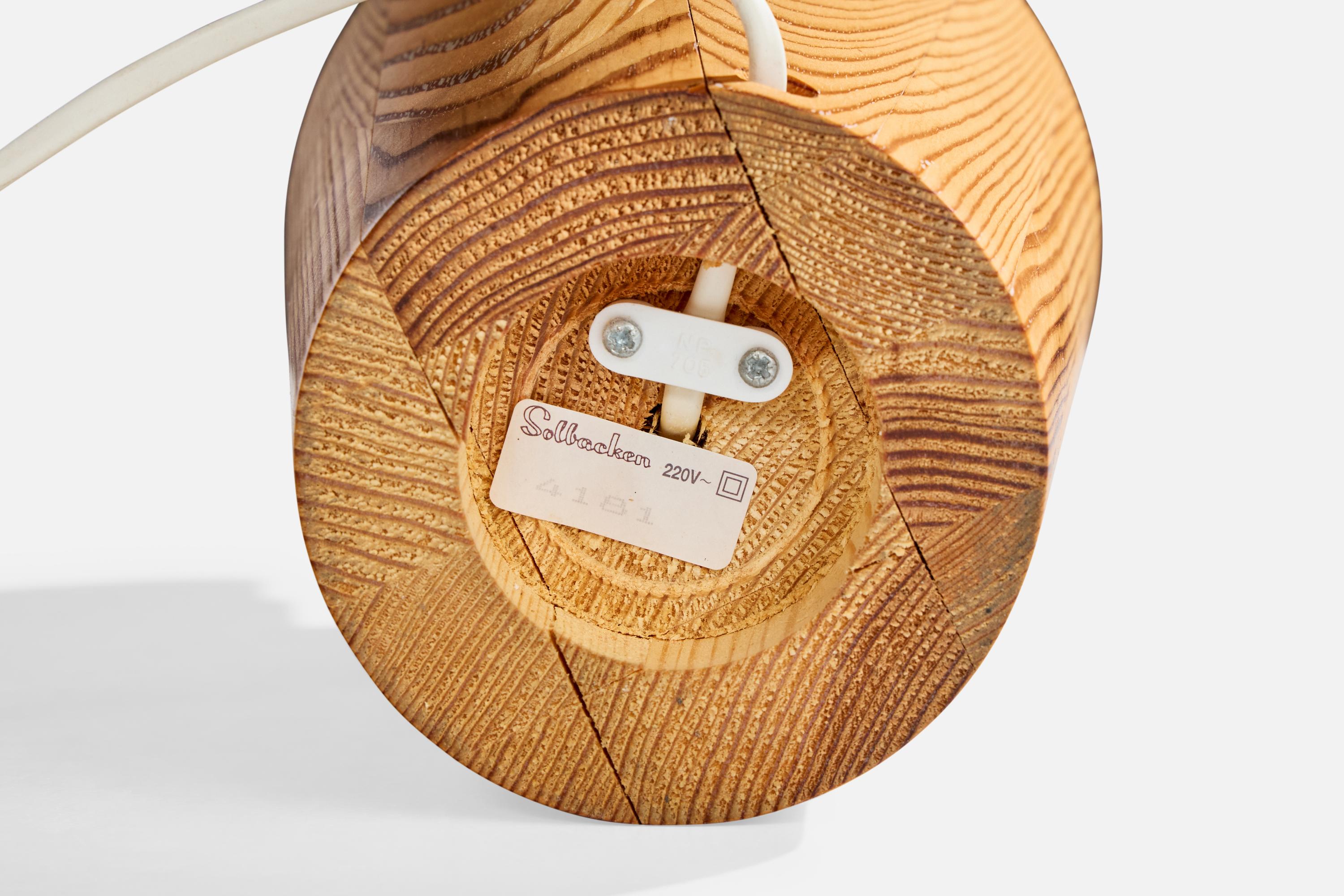 Solbackens Svarveri, Table Lamp, Pine, Sweden, 1980s For Sale 4
