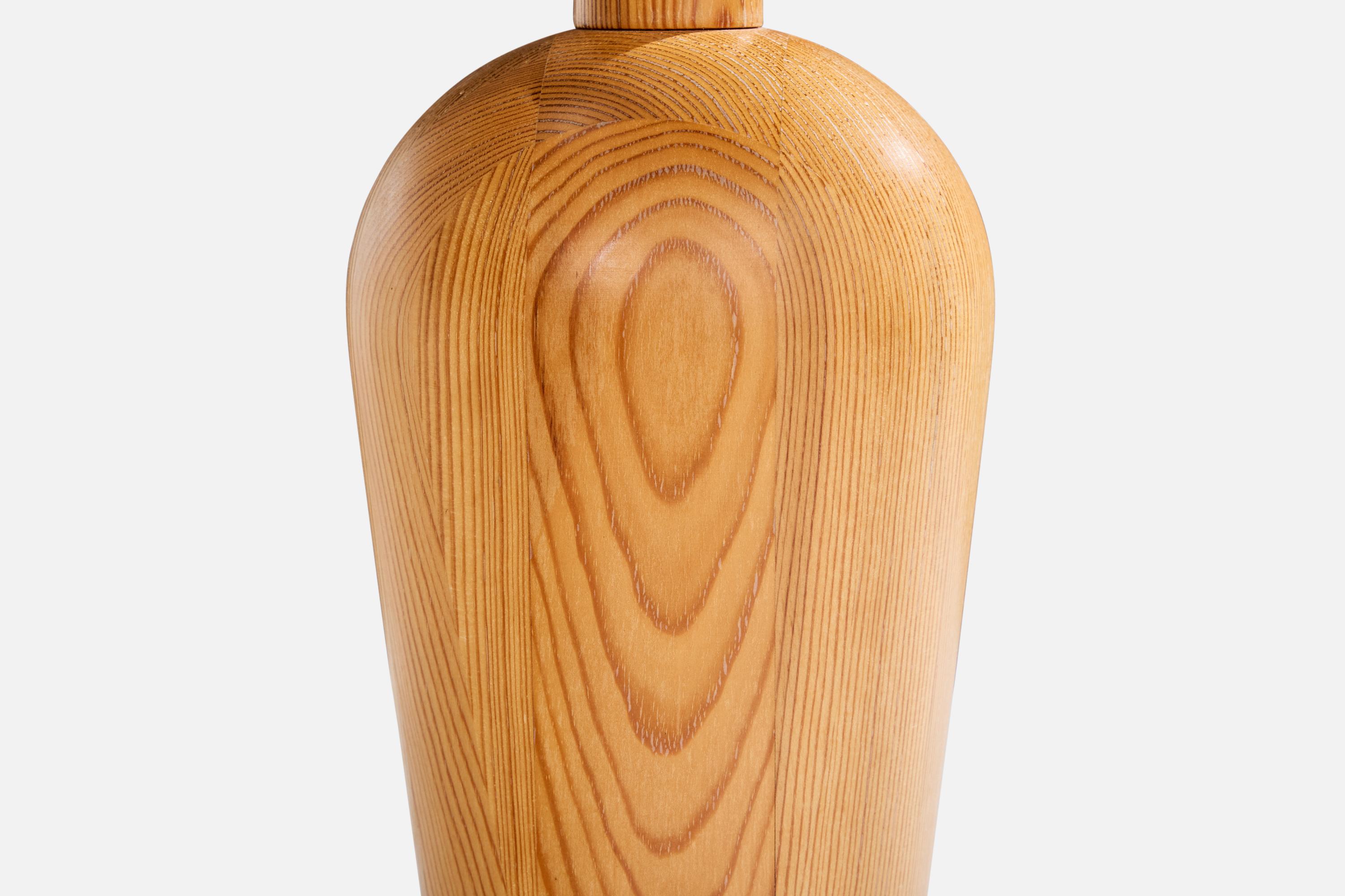 Late 20th Century Solbackens Svarveri, Table Lamp, Pine, Sweden, 1980s For Sale