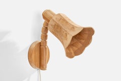 Solbackens Svarveri, Wandleuchte, Kiefernholz, Schweden, 1970er Jahre