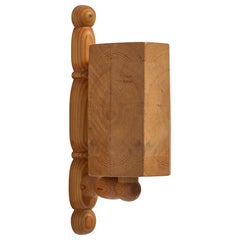 Solbackens Svarveri, Wall Light, Pine, Sweden, 1980s