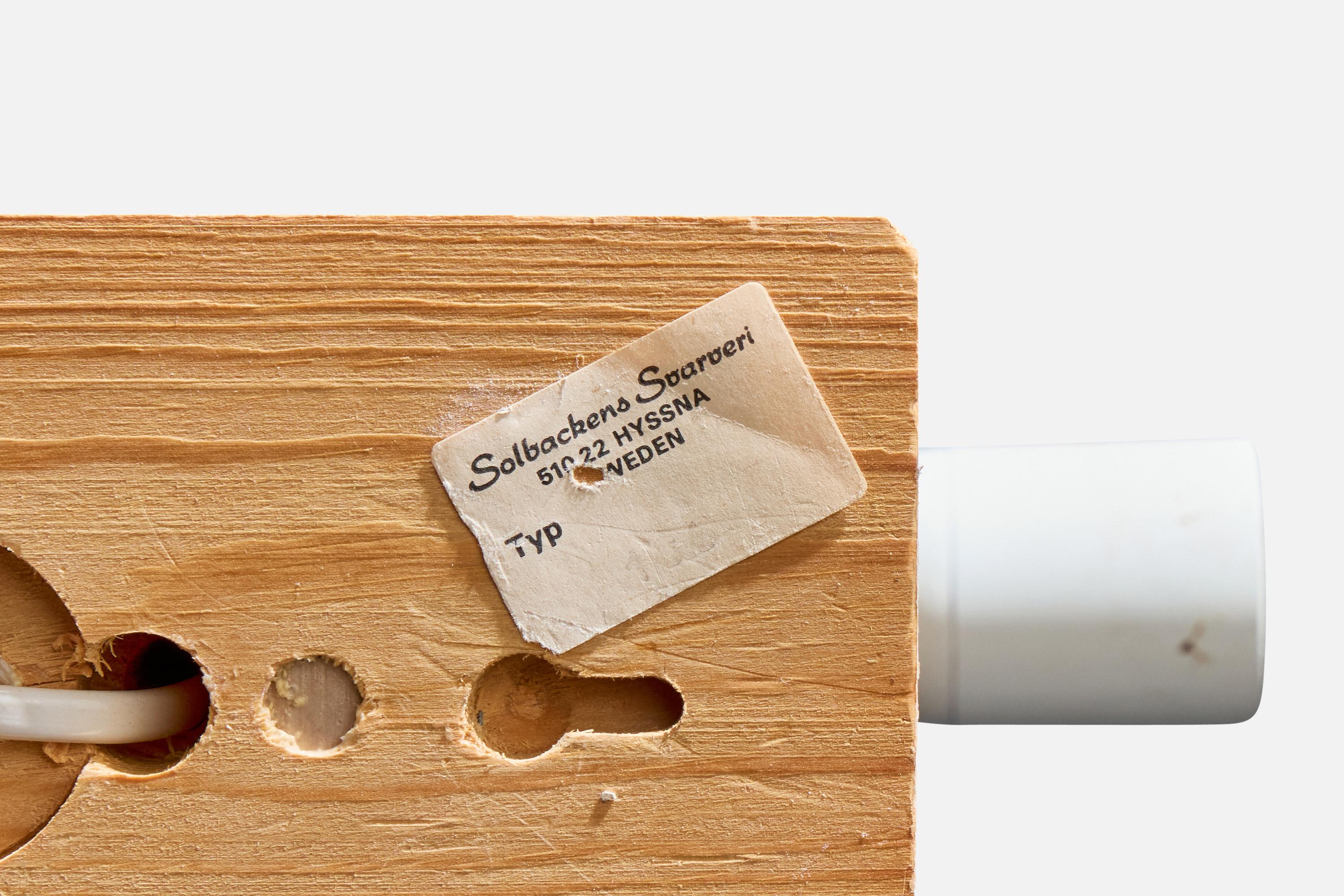 Solbackens Svarveri, Wall Lights, pin, tissu, Suède, années 1970 en vente 2