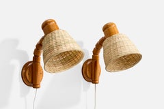 Solbackens Svarveri, Applique, Pino, Rattan, Svezia, anni '70