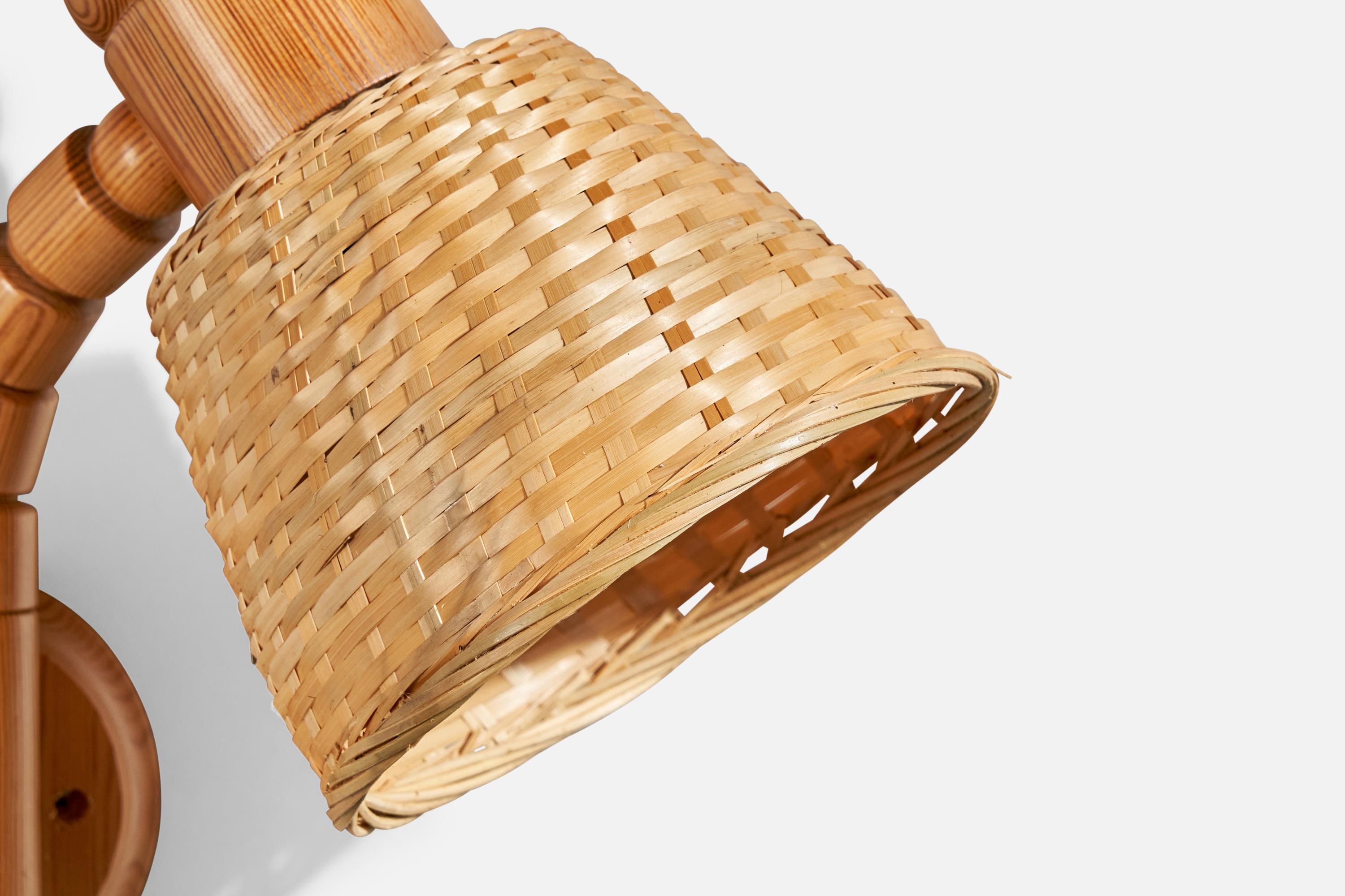 Solbackens Svarveri, Lights, Pin, Rotin, Suède, 1970 en vente 3