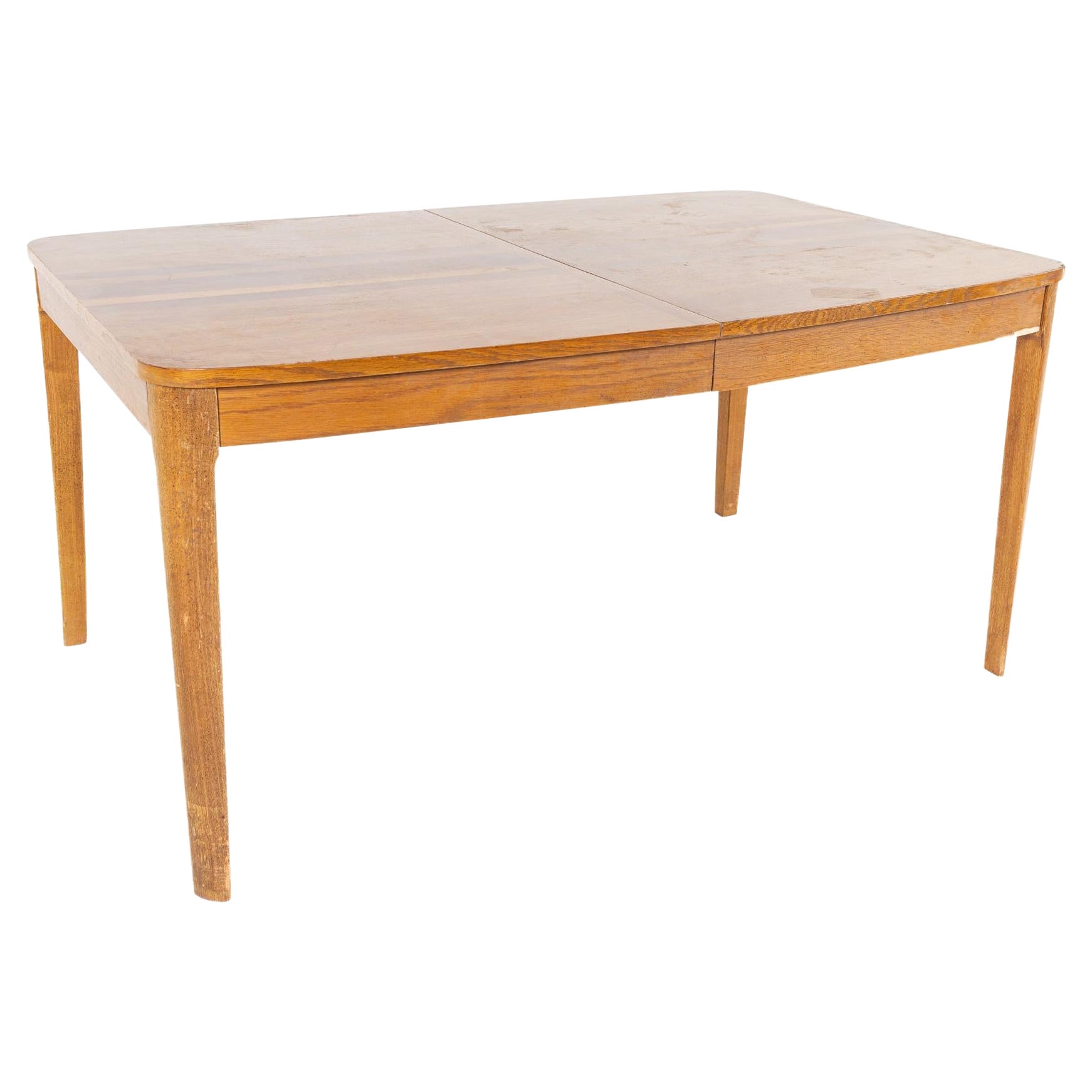 SOLD 06/04/25 Mid Century Oak Rosewood and Walnut Expanding Dining Table