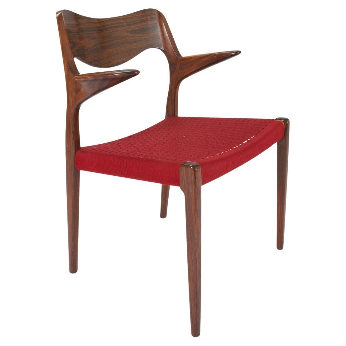 Sold Individually: Eight Niels Otto Moller Model 51 Chairs in Original Red Cord