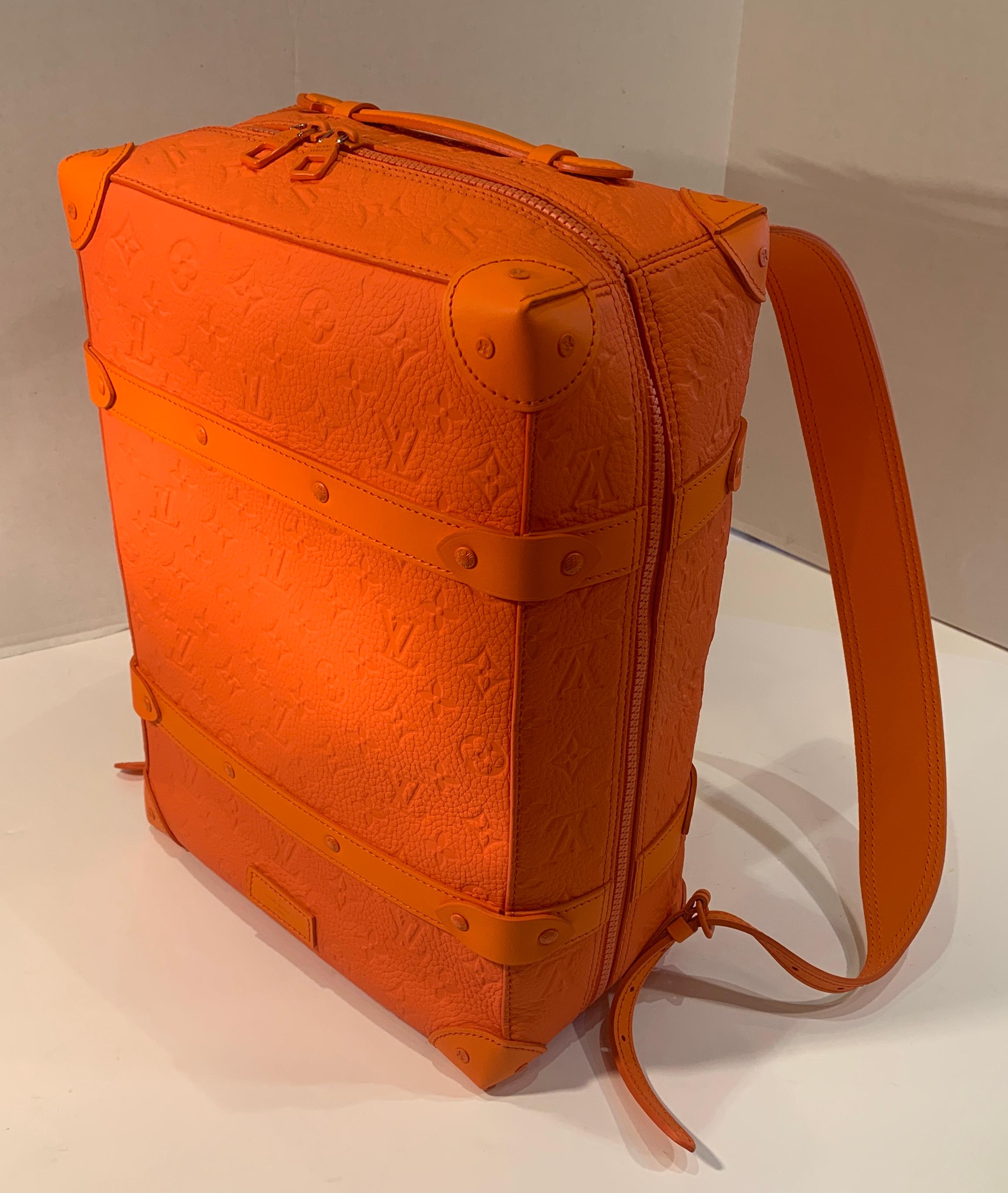 SOLD OUT Louis Vuitton Virgil Abloh Figures of Speech Orange Soft Trunk Backpack 2