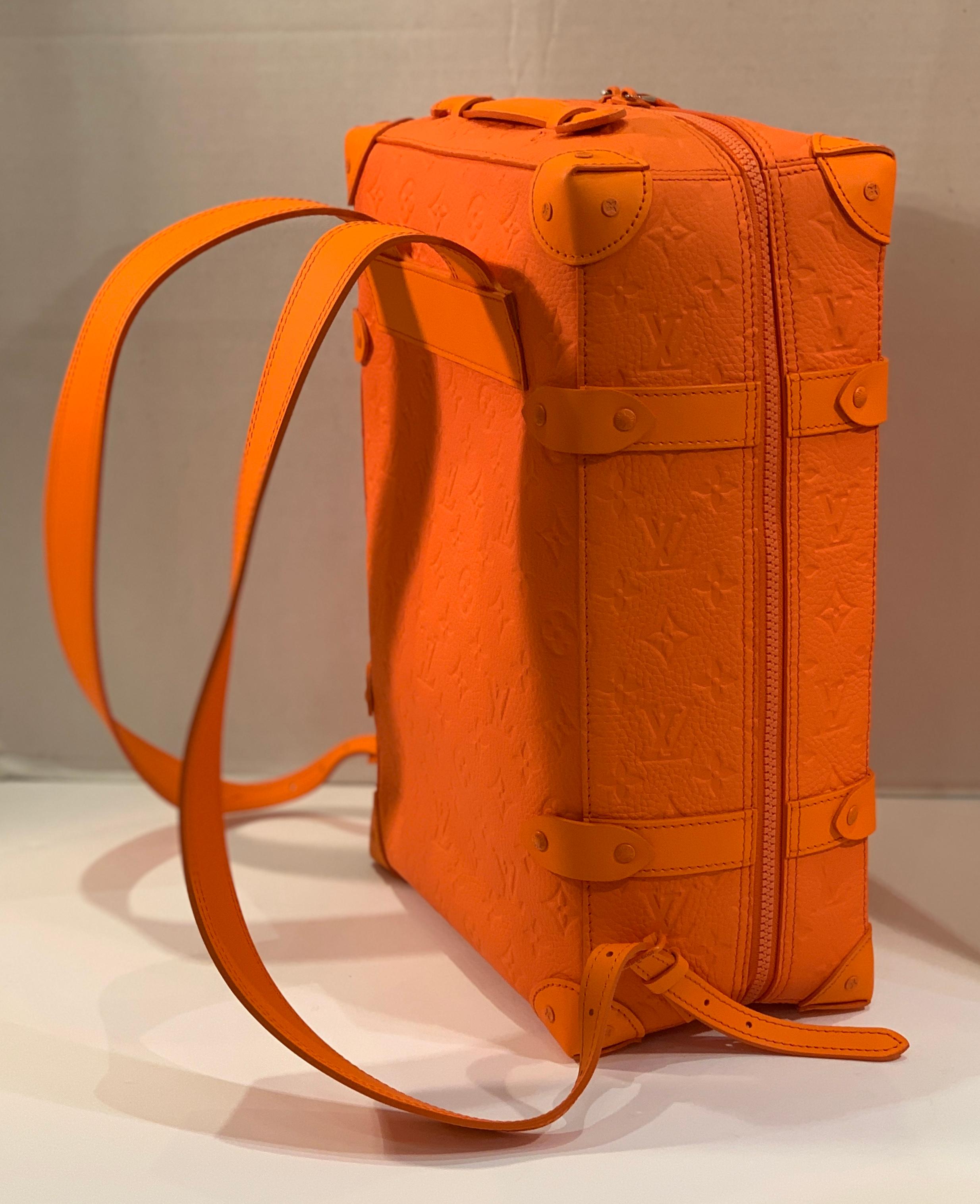 Red SOLD OUT Louis Vuitton Virgil Abloh Figures of Speech Orange Soft Trunk Backpack
