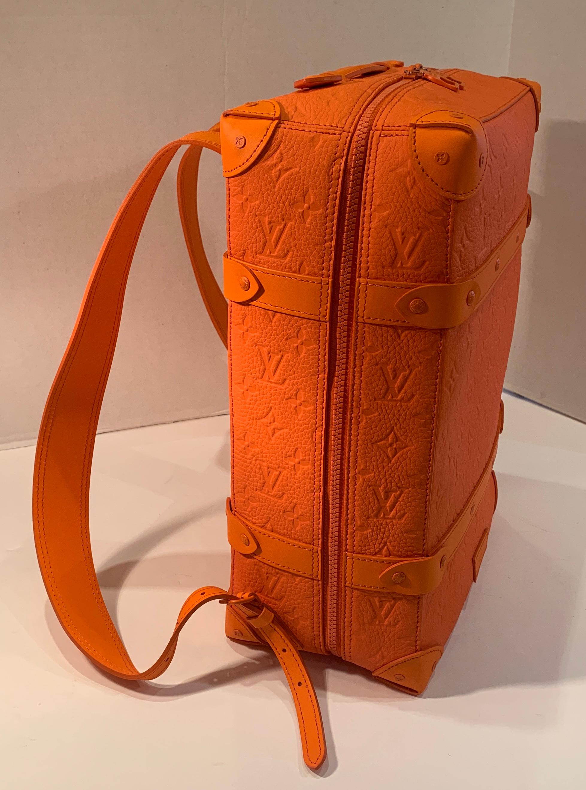 Women's or Men's SOLD OUT Louis Vuitton Virgil Abloh Figures of Speech Orange Soft Trunk Backpack