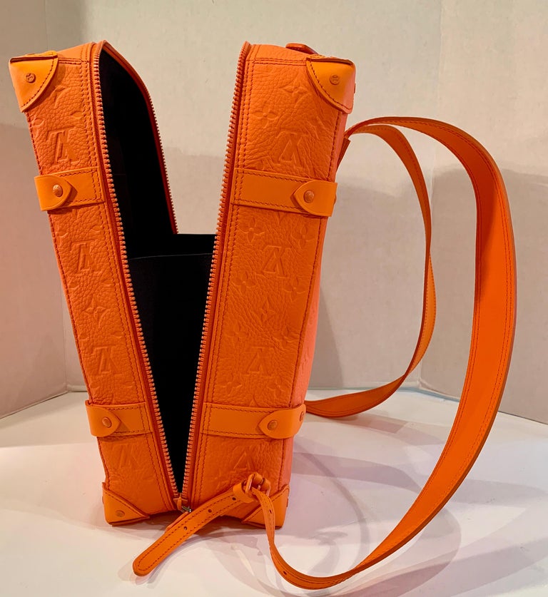 Louis Vuitton Virgil Abloh Orange Monogram Empreinte Soft Trunk Backpack PM Orange Hardware, 2019 (Like New)