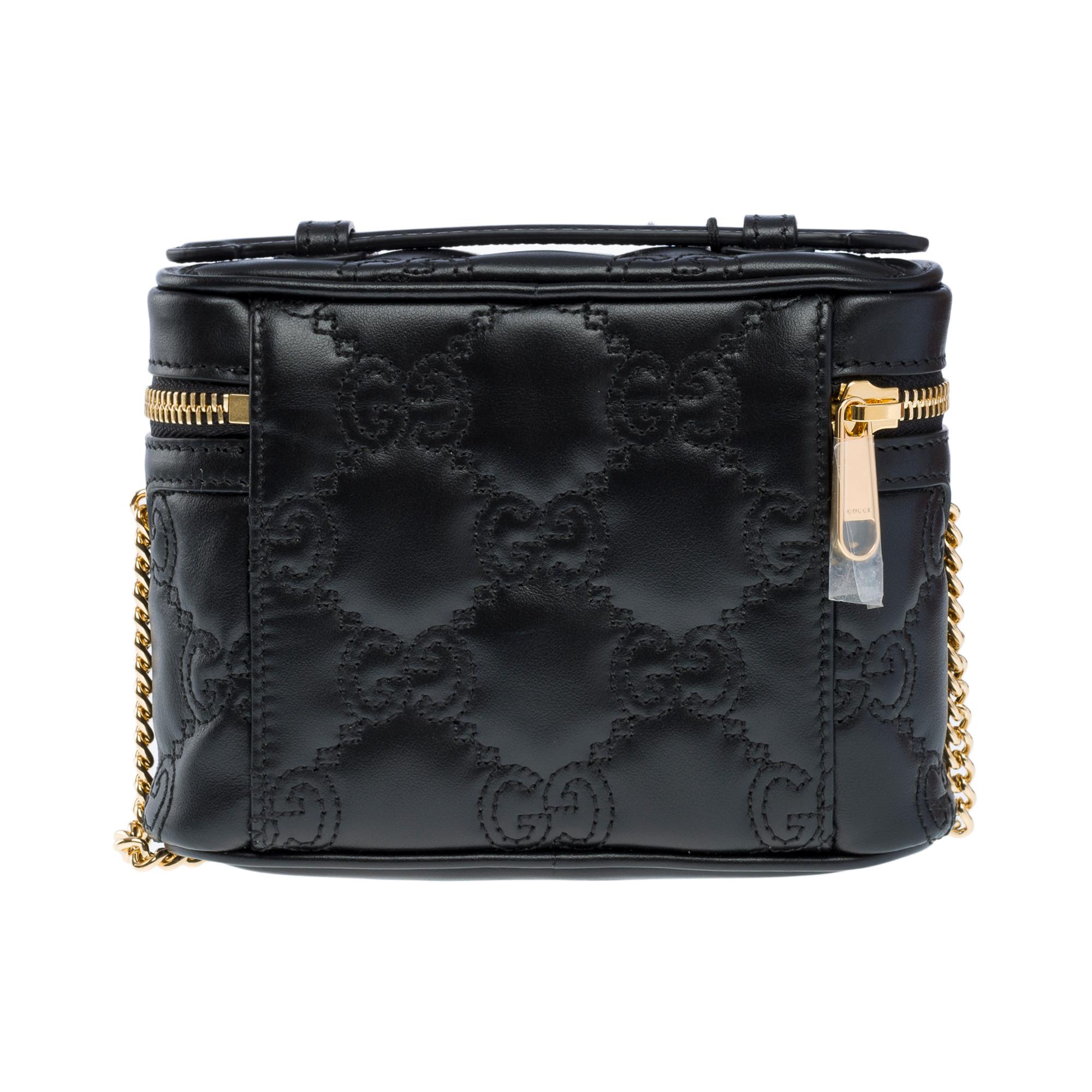 Women's Sold Out - New Gucci GG Mini shoulder bag in black quilted leather , GHW For Sale