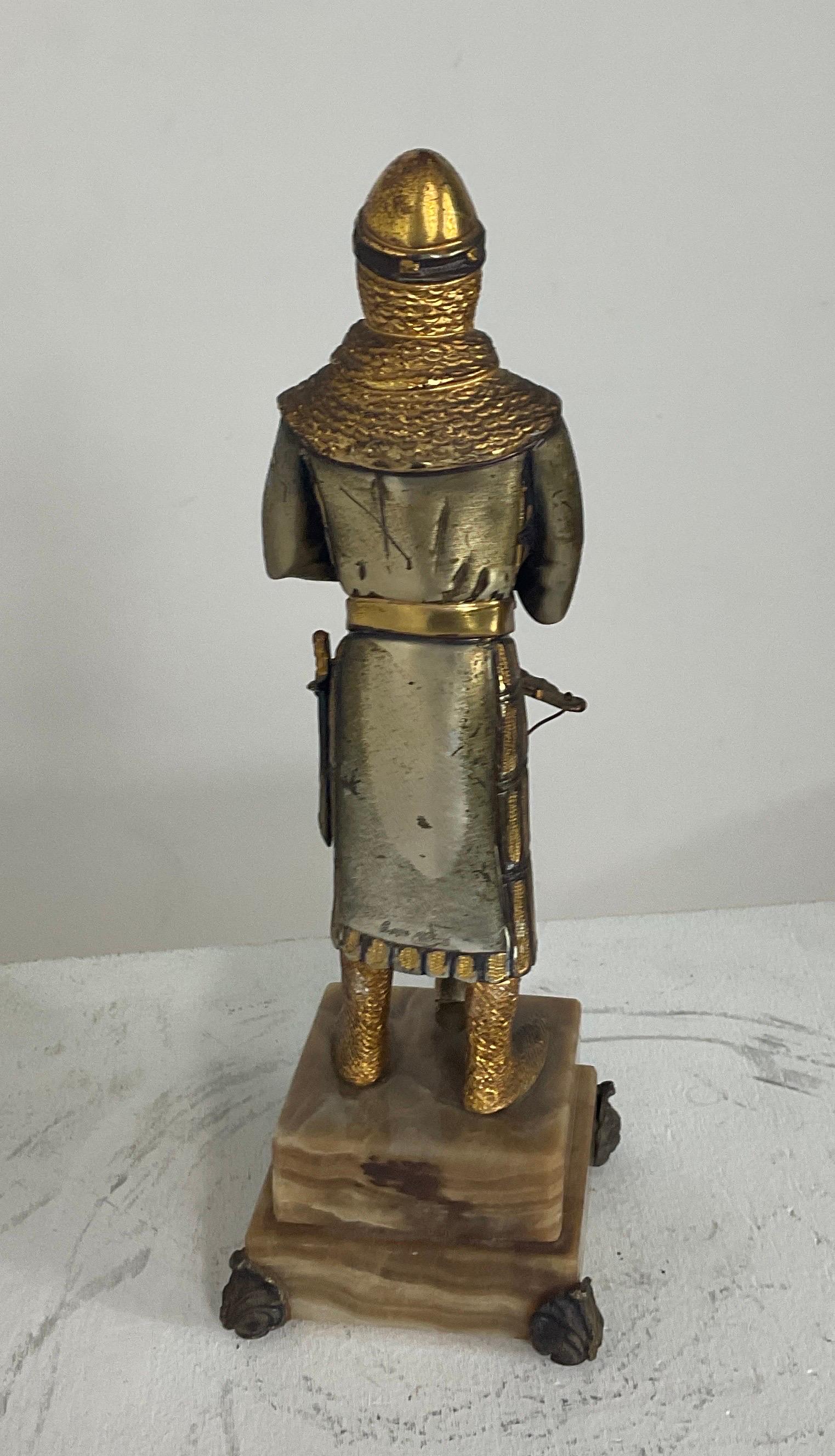 Gold Plate Soldier figure produced by Giuseppe Vasari in the 70s For Sale