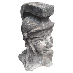 Soldier in Helmet Garden Statue