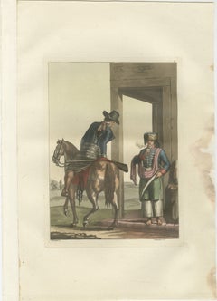 Soldiers at Rio de la Plata, Eastern Beach in Argentina by Ferrario-Bonatti 1821