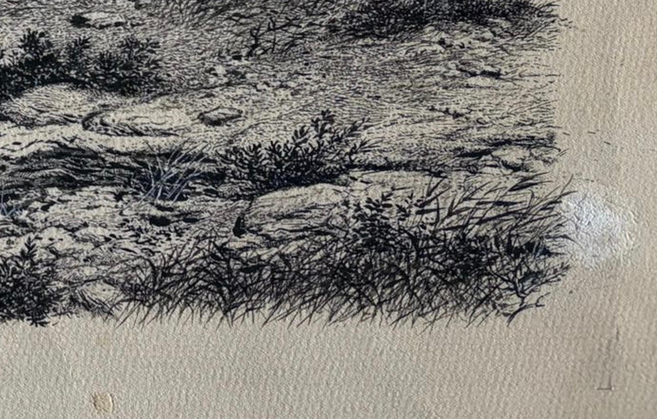 Cubierta de soldados durante la batalla - Ilustración original de guerra de Charles Burki, 1953 Papel en venta