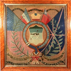 Soldier's Woolwork Royal Artillery Badge, American Flag, British, circa 1885