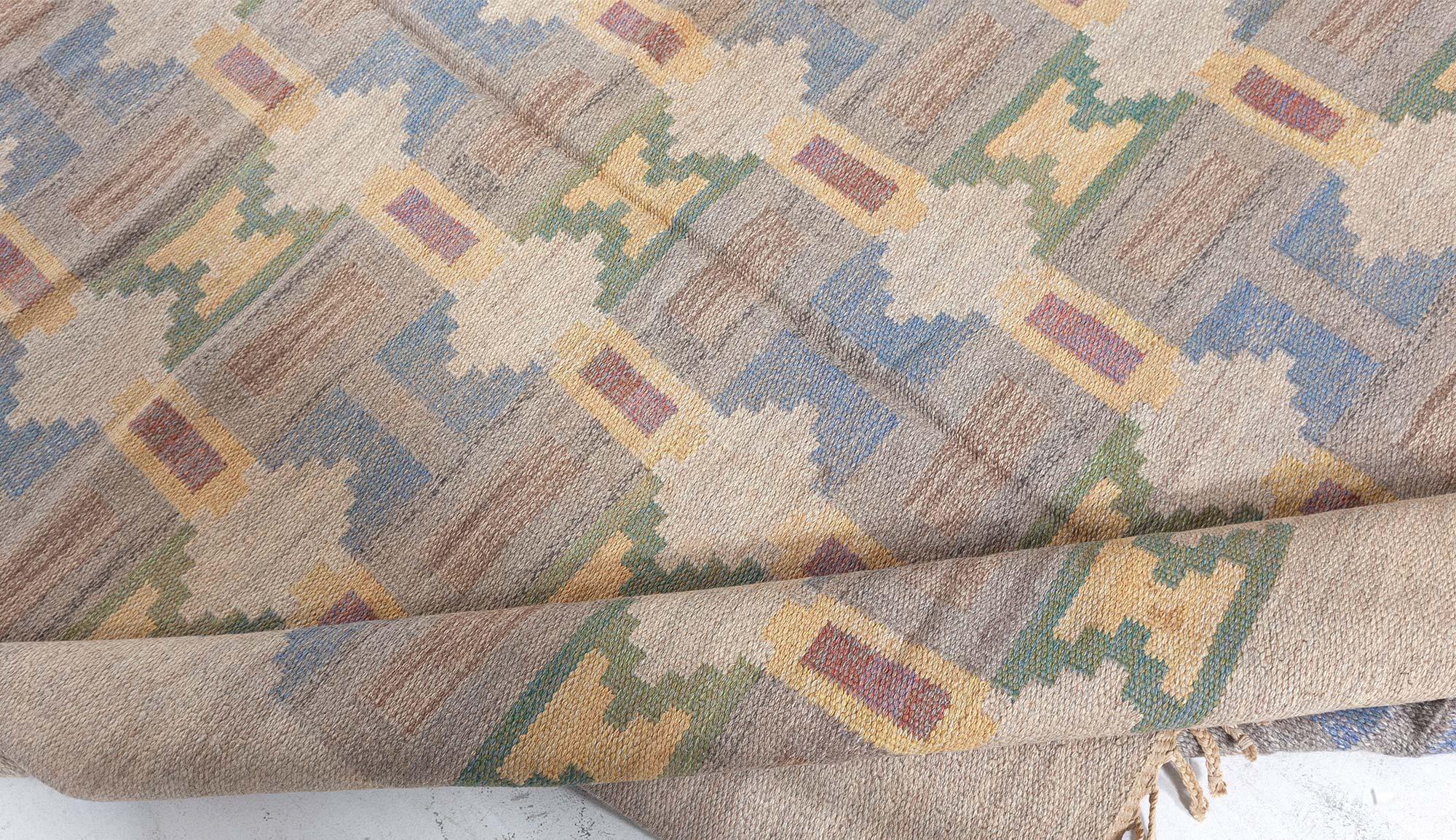 Svedese Tappeto vintage svedese a trama piatta 