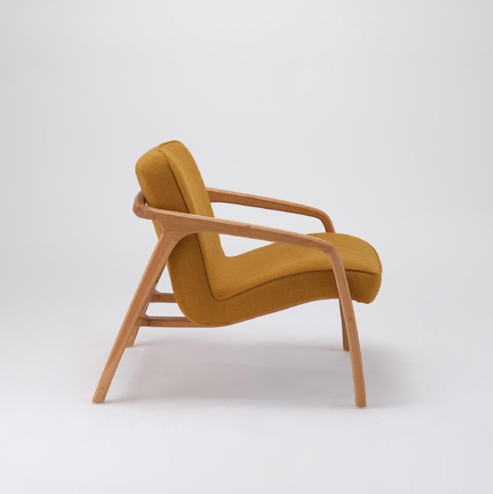 Scandinavian Modern Sole Armchair Mustard - Solid Oak Wood For Sale