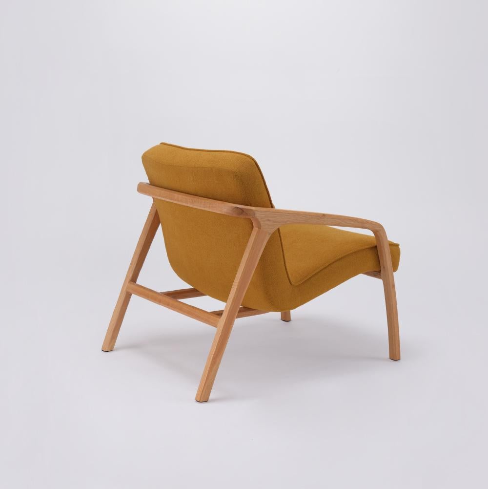 Turkish Sole Armchair Mustard - Solid Oak Wood For Sale