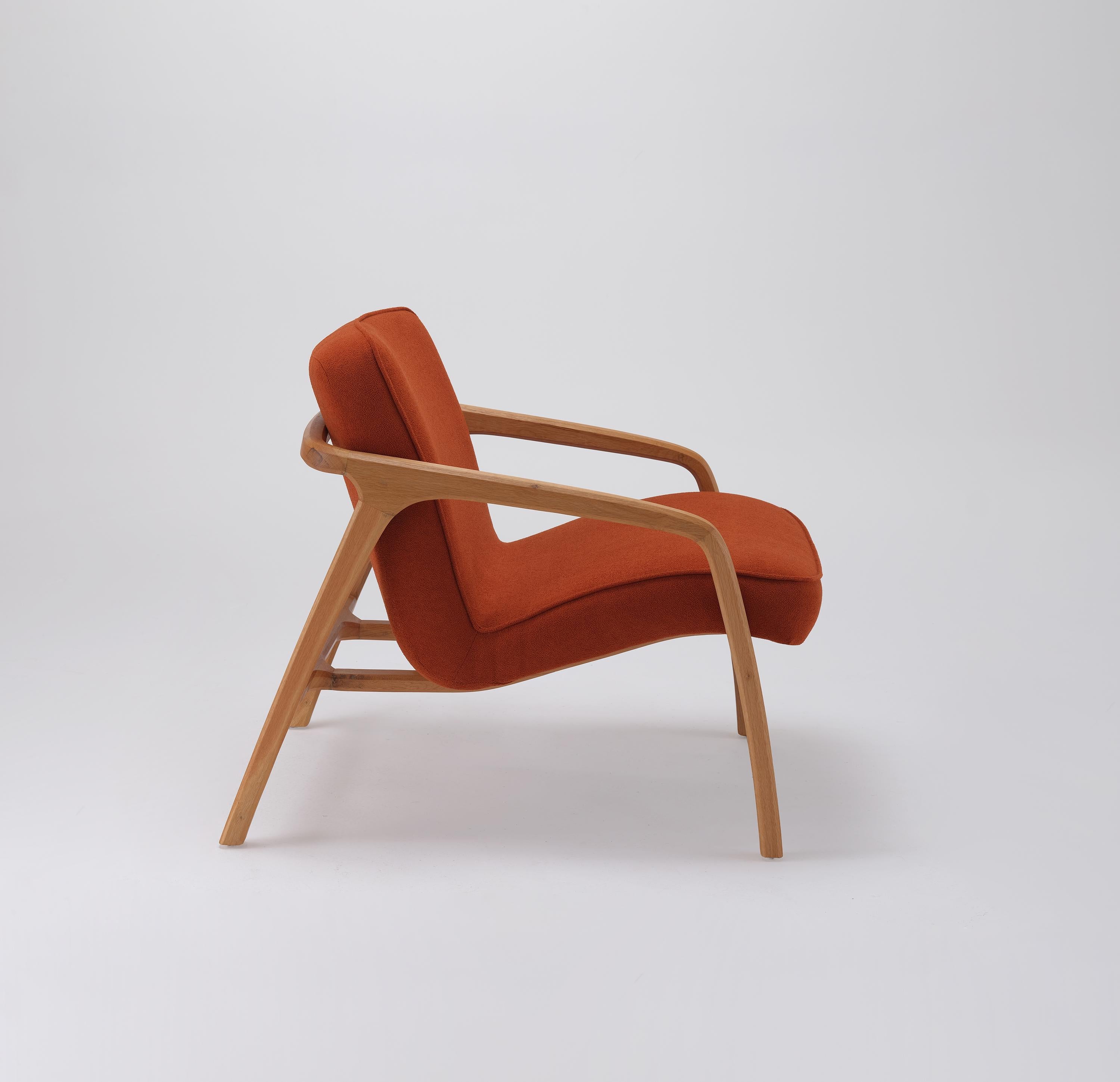 Sohle Sessel Orange - Massiv Eiche Wood (Türkisch) im Angebot