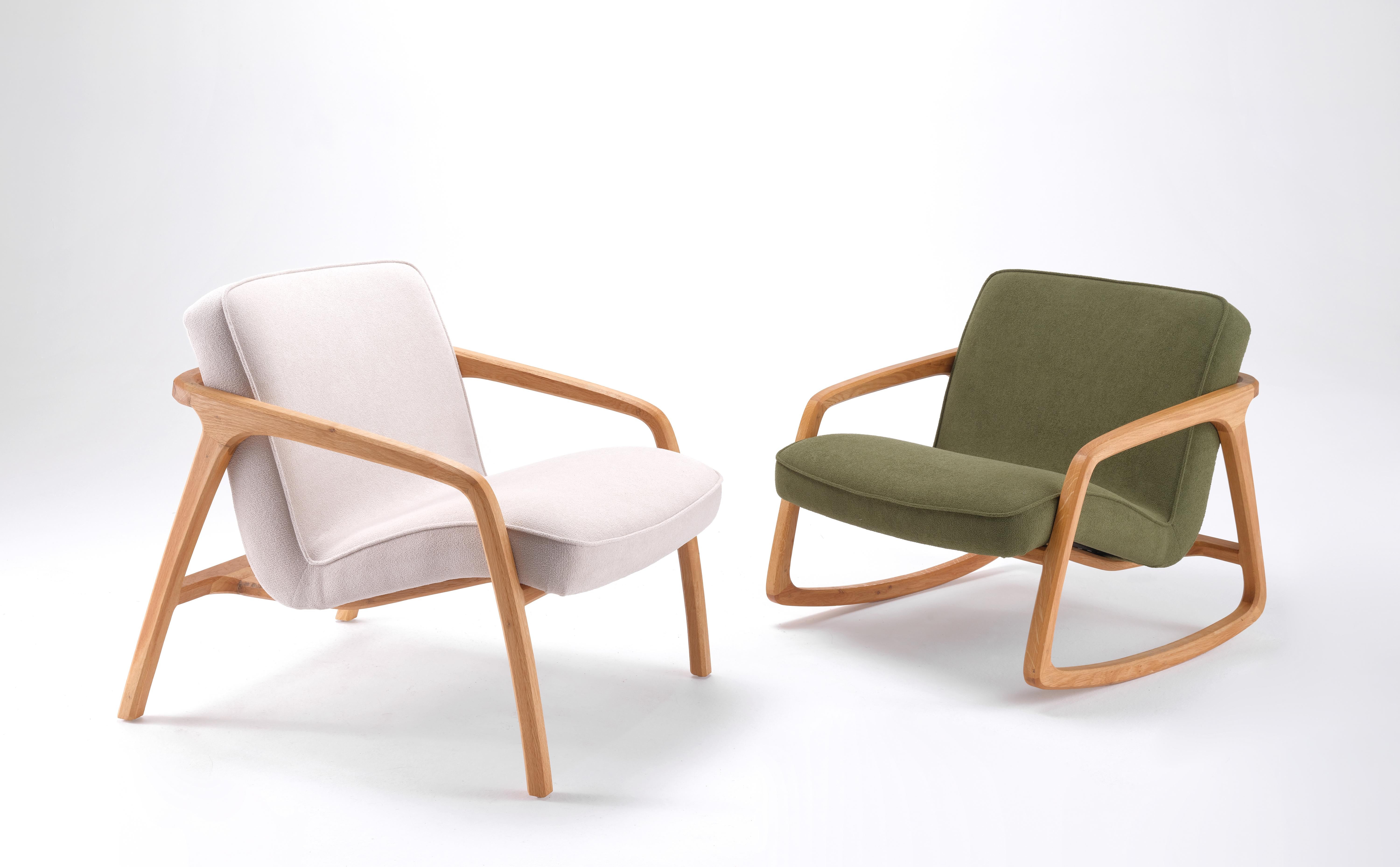 Turkish Sole Armchair White - Solid Oak Wood For Sale