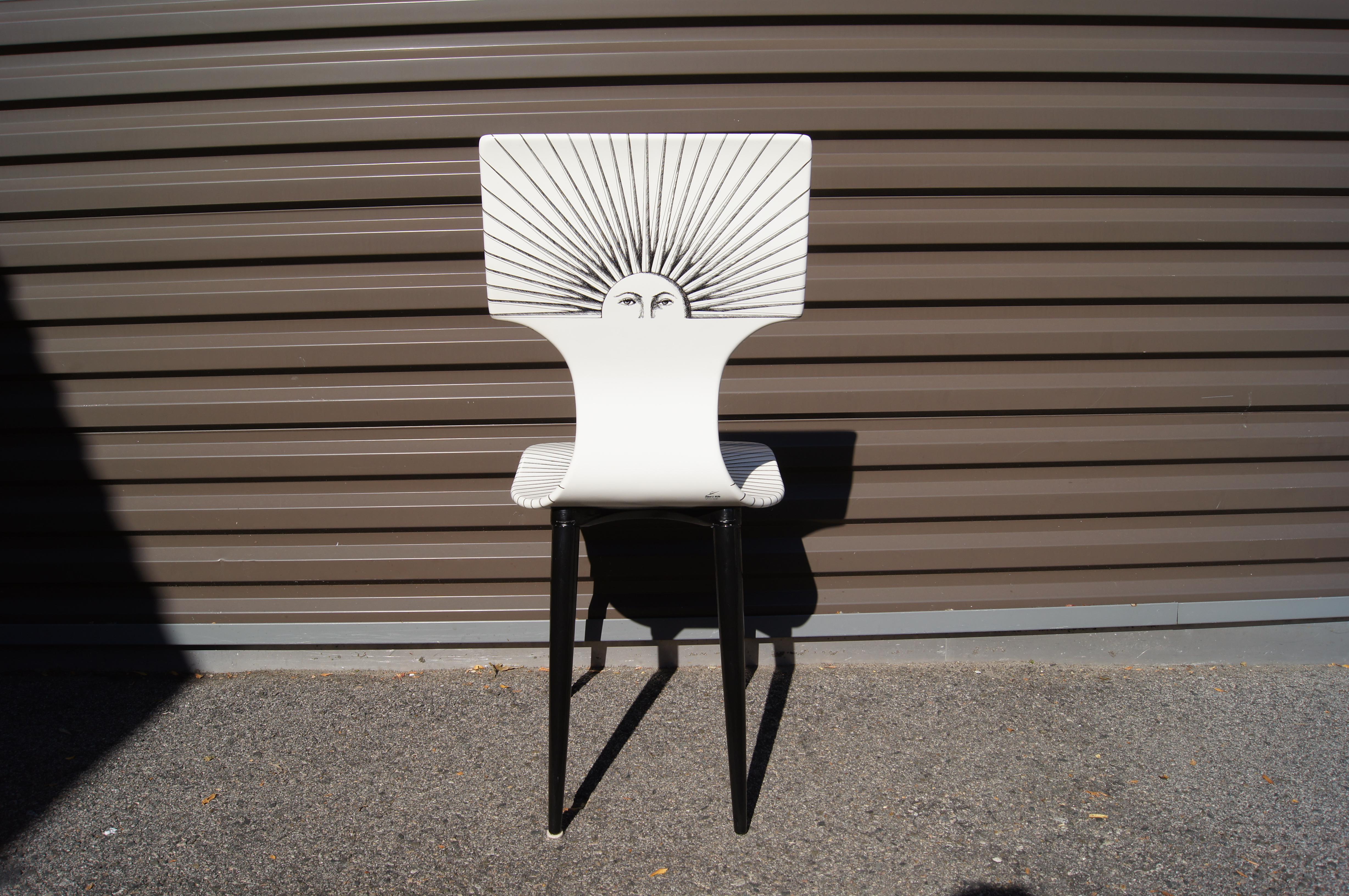 Sole Chair by Piero Fornasetti for Fornasetti Milano In Good Condition For Sale In Dorchester, MA