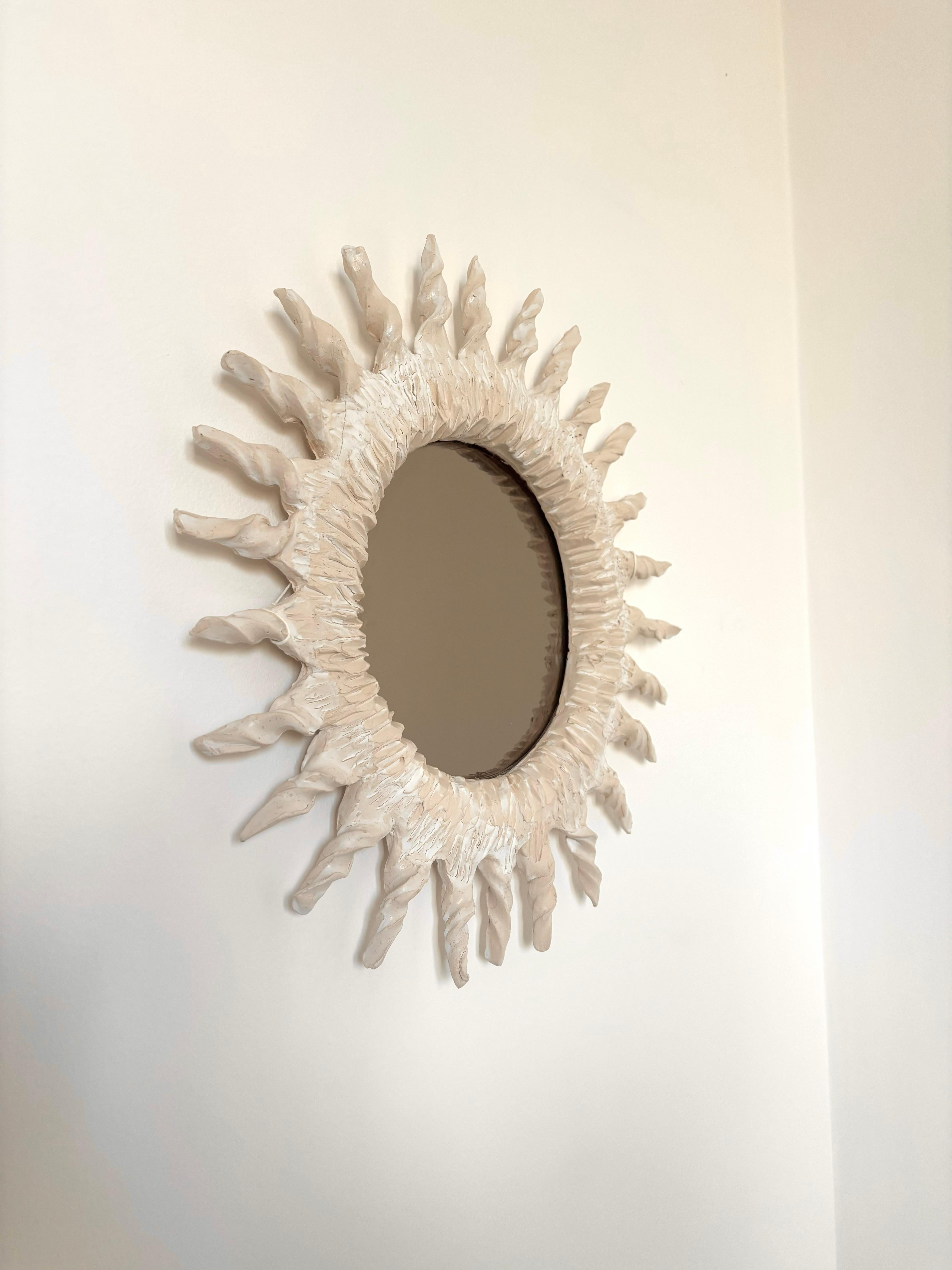 Sole Handgefertigter Keramikspiegel II von Renzo Maar im Angebot 1