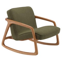 Sole Rocking Armchair Green - Solid Oak Wood