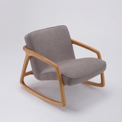 Sole Rocking Armchair Grey - Solid Oak Wood