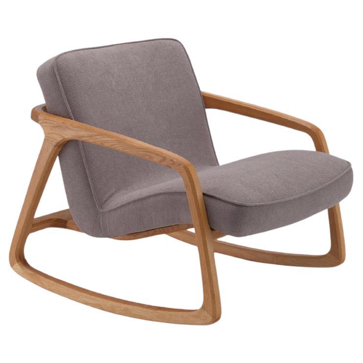 Sole Rocking Armchair Grey - Solid Oak Wood