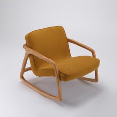 Sole Rocking Armchair Mustard - Solid Oak Wood