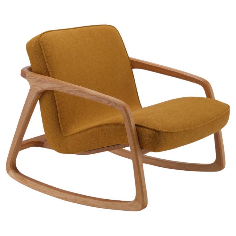 Sole Rocking Armchair Mustard - Solid Oak Wood