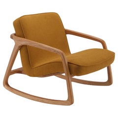 Sole Rocking Armchair Mustard - Solid Oak Wood