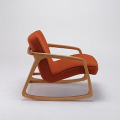 Sole Rocking Armchair Orange - Solid Oak Wood