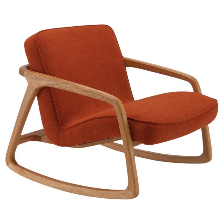 Sole Rocking Armchair Orange - Solid Oak Wood