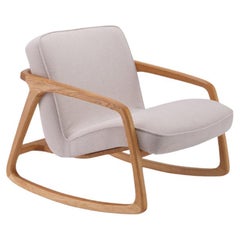 Sole Rocking Armchair White - Solid Oak Wood