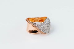 Soléa Modern Rose Gold Half Diamond Curved Band Ring
