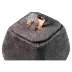 Soléa Modern Rose Gold Half Diamond Curved Band Ring