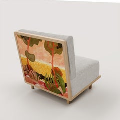 Modern Wood & Back Painted Armchair, New & Custom, Soleia by MB Design Studios