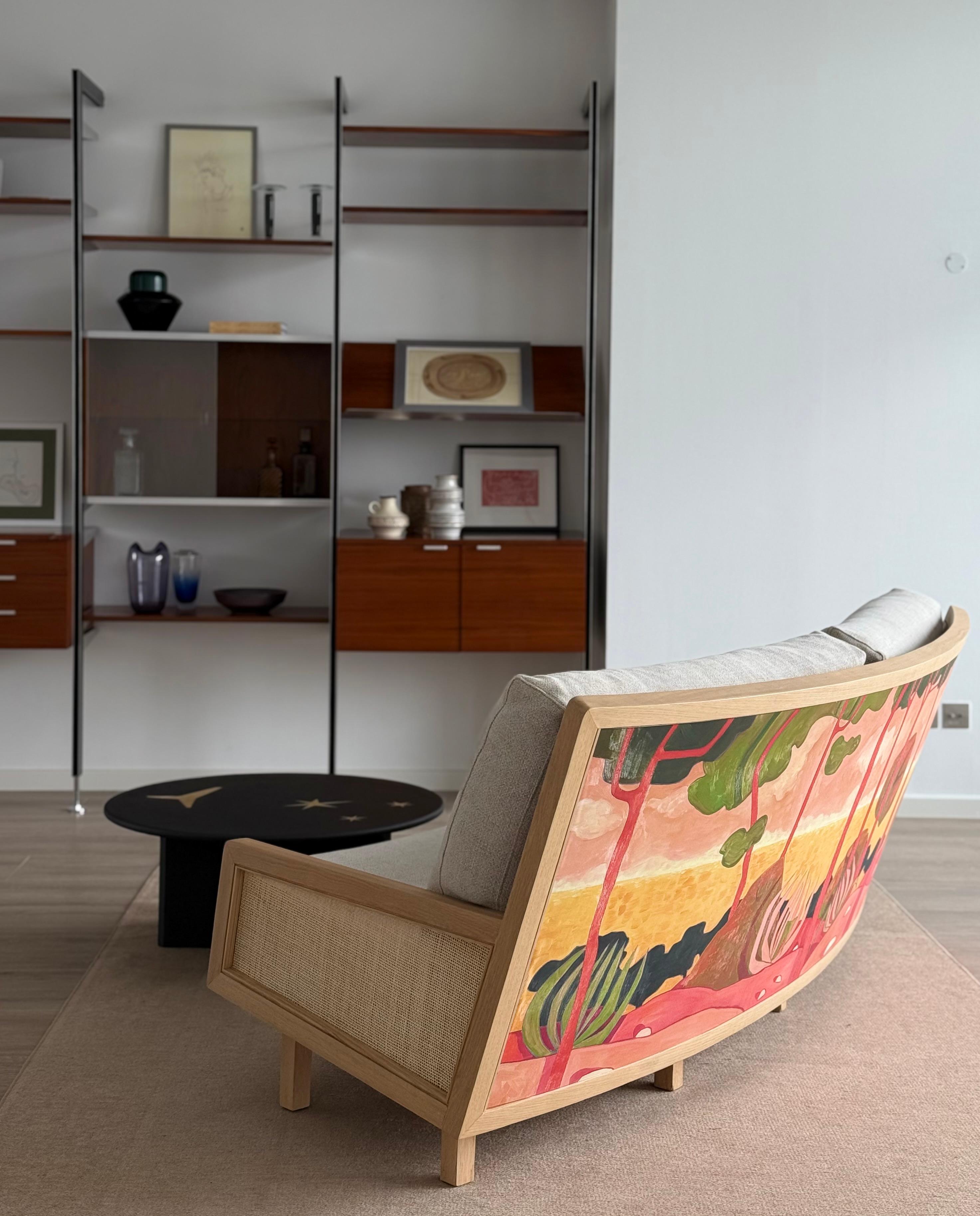 Tissu Canapé moderne en bois et dos peint, New & Modernity, Soleia Sofa by MB Design Studio en vente