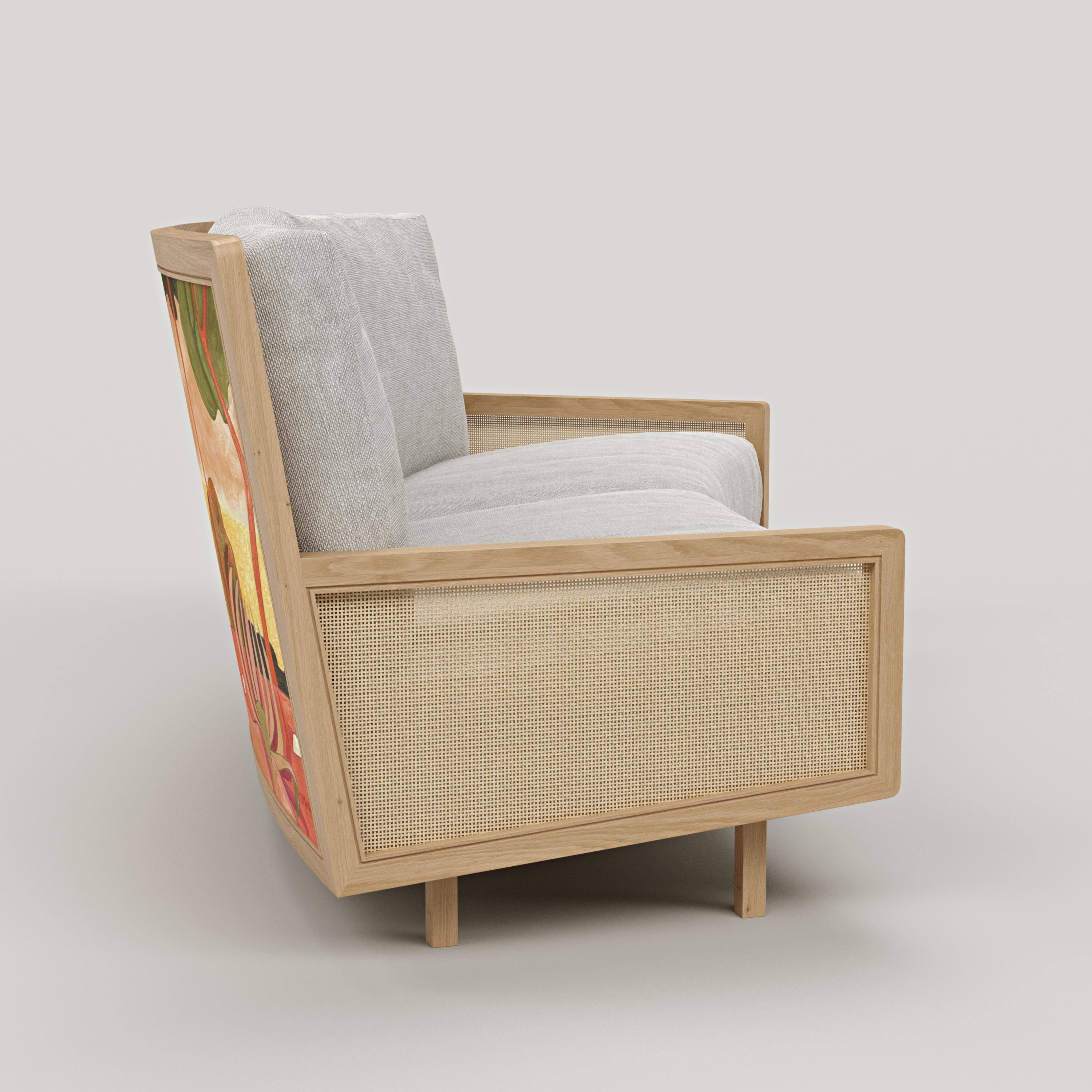 Libanais Canapé moderne en bois et dos peint, New & Modernity, Soleia Sofa by MB Design Studio en vente