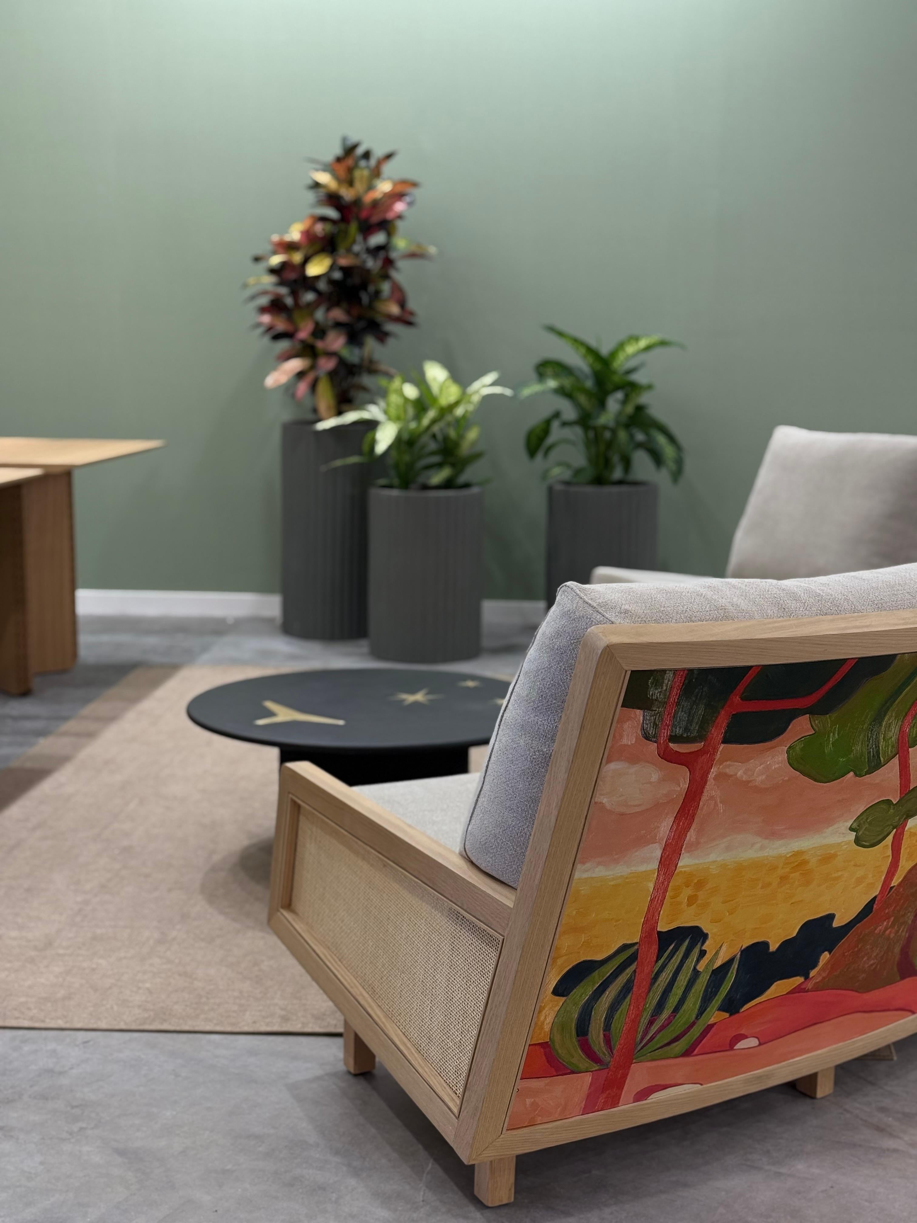 Travail du bois Canapé moderne en bois et dos peint, New & Modernity, Soleia Sofa by MB Design Studio en vente