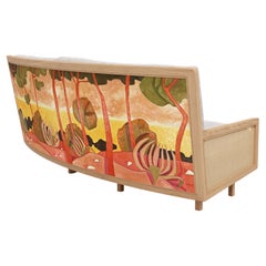 Modern Wood & Back Painted Sofa, New & Custom, Soleia Sofa by MB Design Studios
