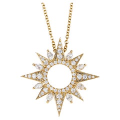 Soleil 14K Yellow Gold Pendant with Cable Chain by Made by Malyia