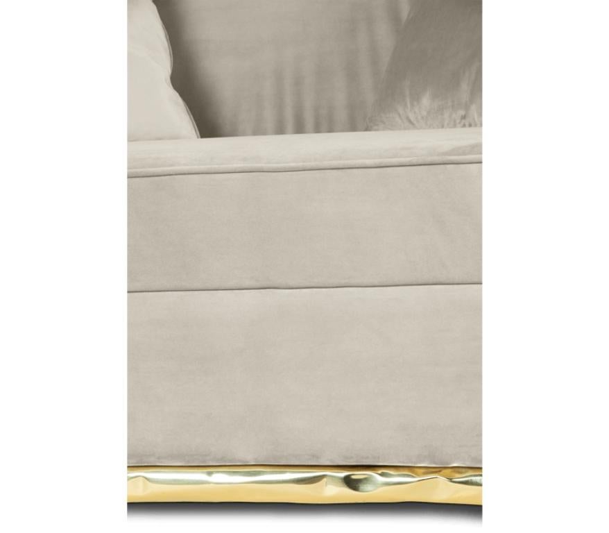 Modern Soleil Armchair with Brass Detail by Boca do Lobo For Sale 1