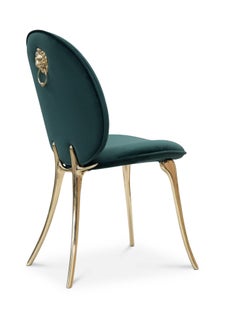 Soleil Chair - Hand-Polished Casted Brass & Aldeco Fabric - Boca do Lobo